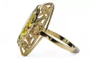 Artisanat vintage Anneau Péridot jaune Or jaune 14 carats vrc005y